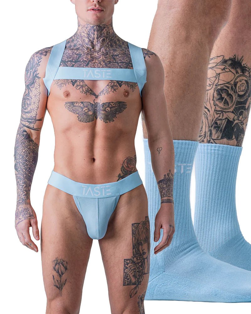 TASTE Blue Jockstrap & Harness Set