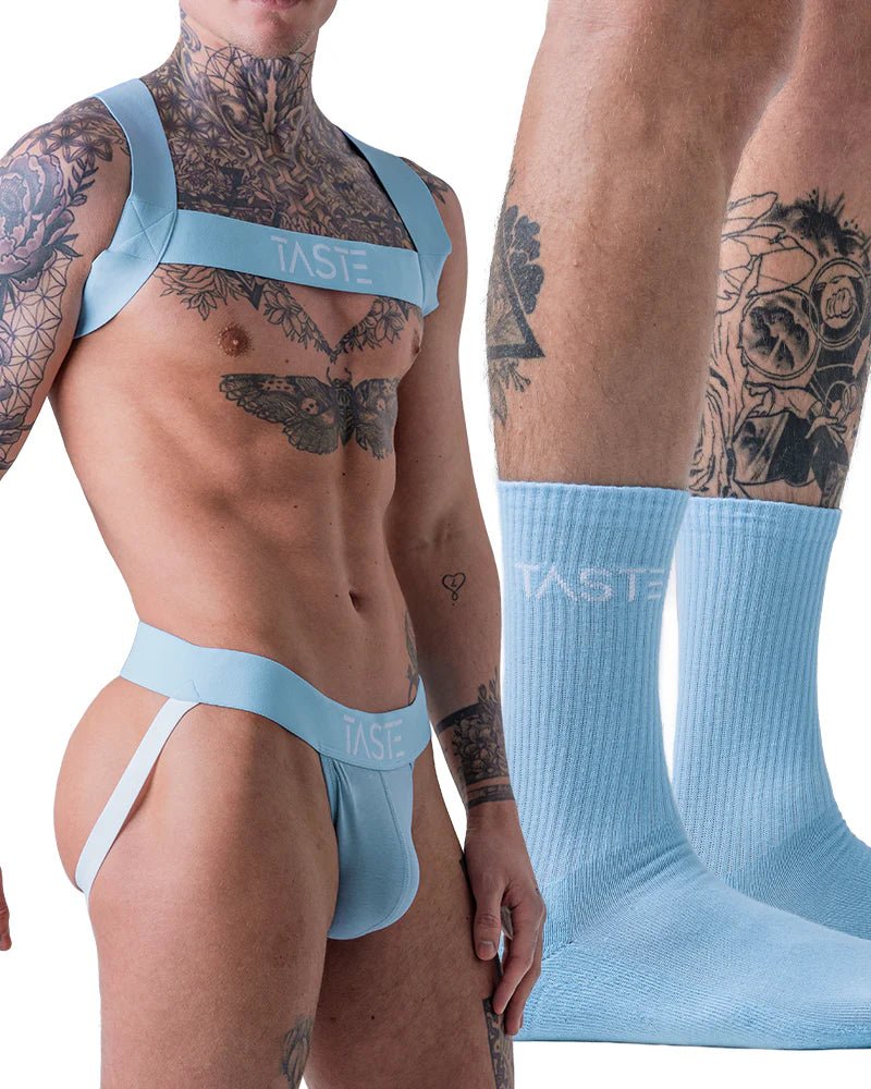 TASTE Blue Jockstrap & Harness Set