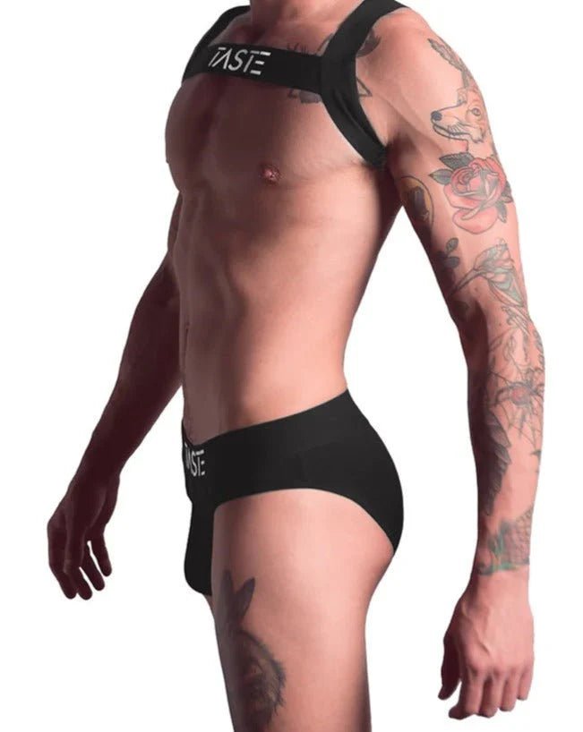 TASTE | Signature Black Briefs, Harness & Socks Set