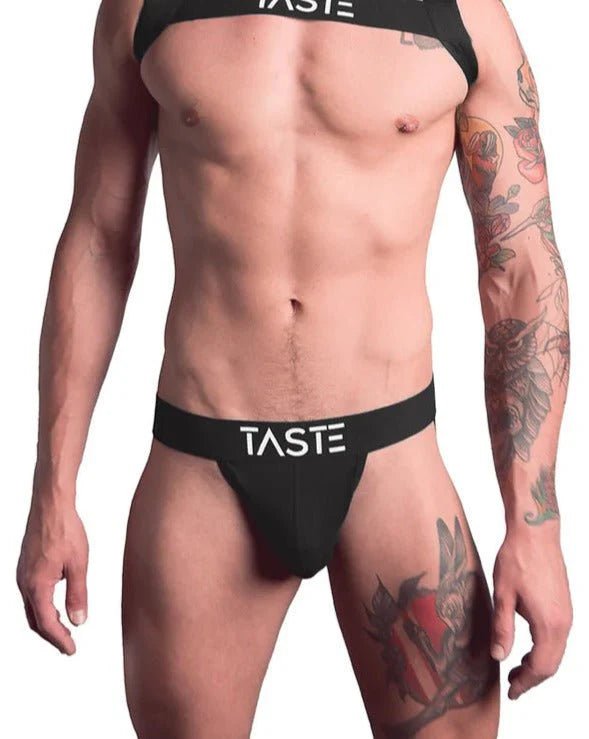 TASTE | Signature Black Jockstrap, Harness & Socks Set