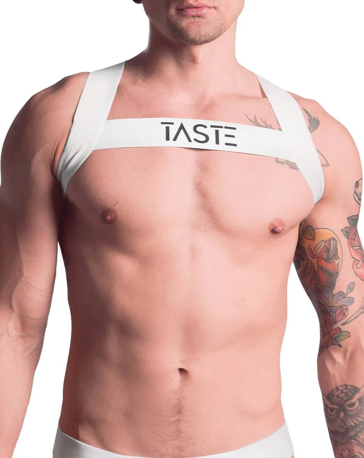 TASTE | Signature White Jockstrap, Harness & Socks Set