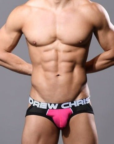 Andrew Christian | SHOW - IT Retro Pop Mesh Frame Jock Sky Fuchsia