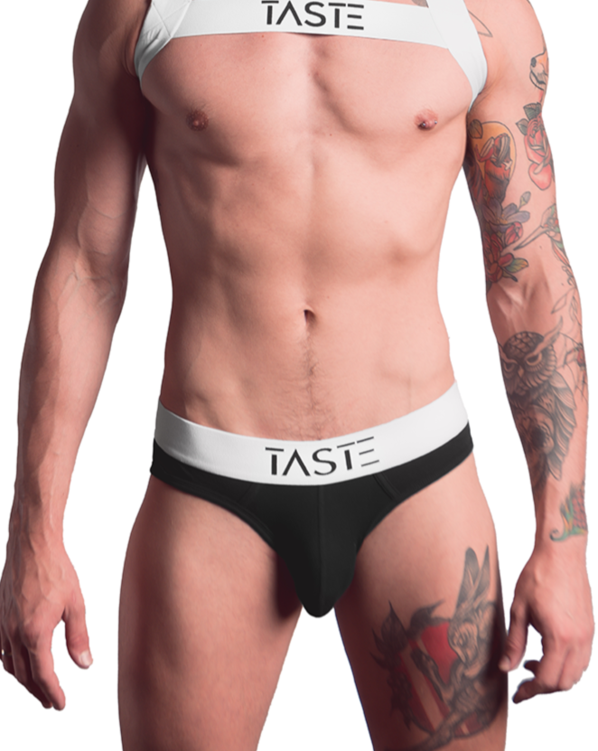 TASTE  Signature Brief Black on White – JOCKBOX