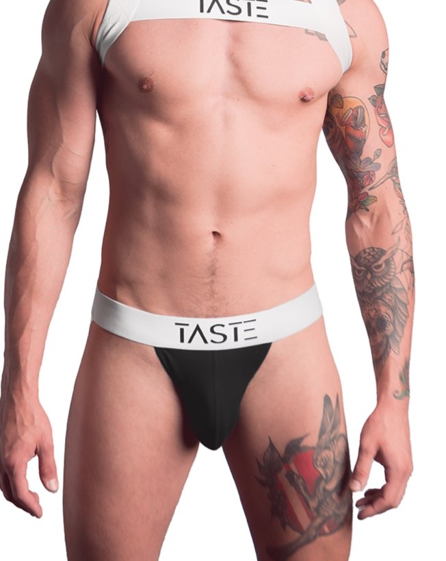 TASTE | Signature Jockstrap Black on White