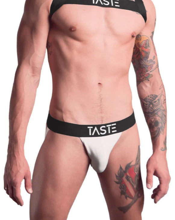 TASTE | Signature Jockstrap White on Black