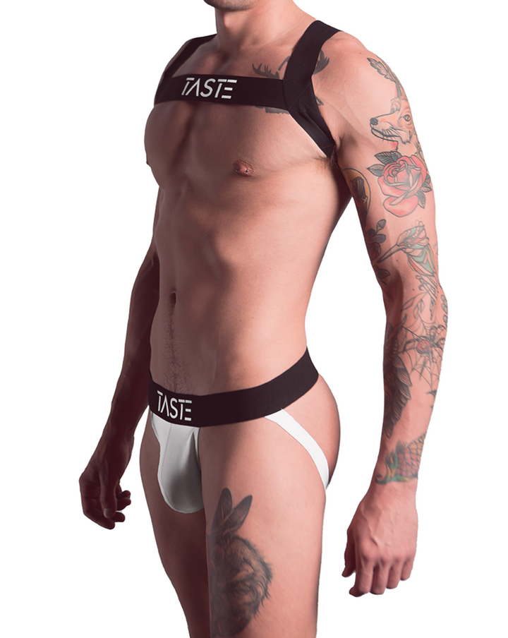 TASTE | Signature Jockstrap White on Black